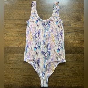 All Saints Colorful Snake-Printed Bodysuit (Size M)
